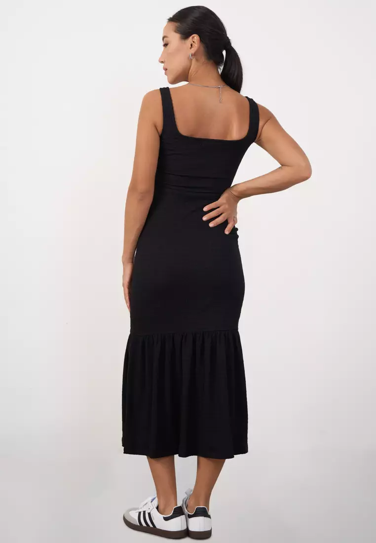 Ruched Hem Maxi Dress