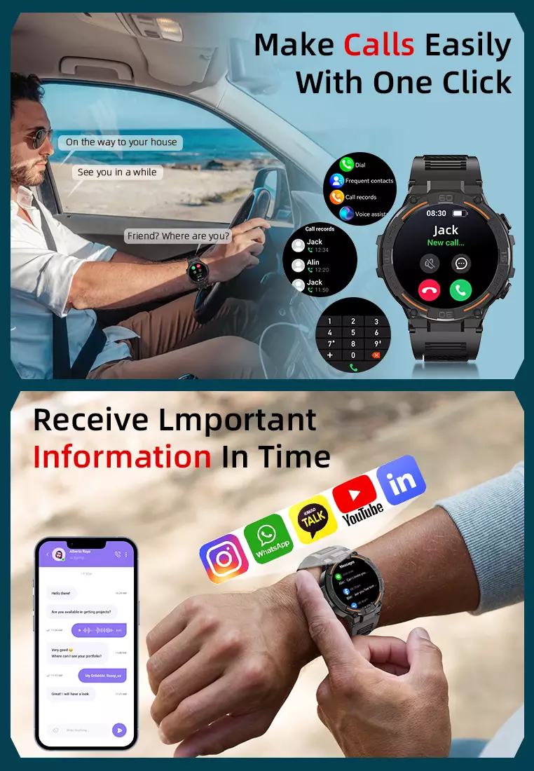 Smart Watch HW50 1.52 inch Bluetooth Call Anti Air Pengisian daya magnetis Multi-Olahraga Jam Pintar black