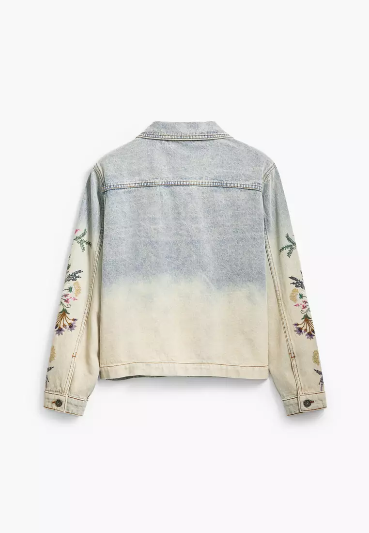 Floral denim jacket