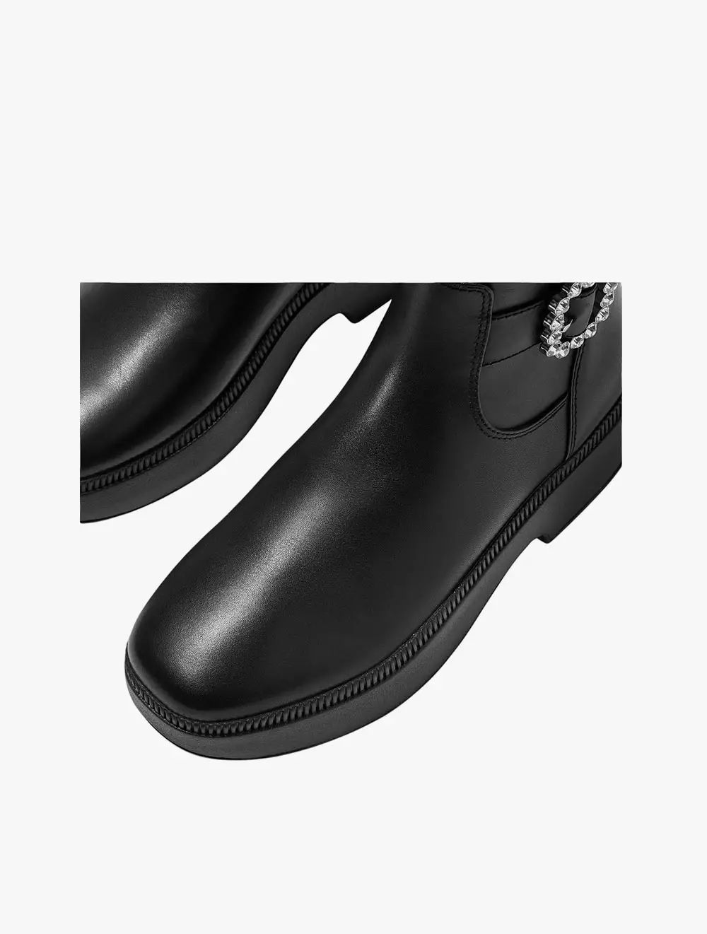 Fitflop F-Luma Crystal-Buckle Leather Short Boots - Black