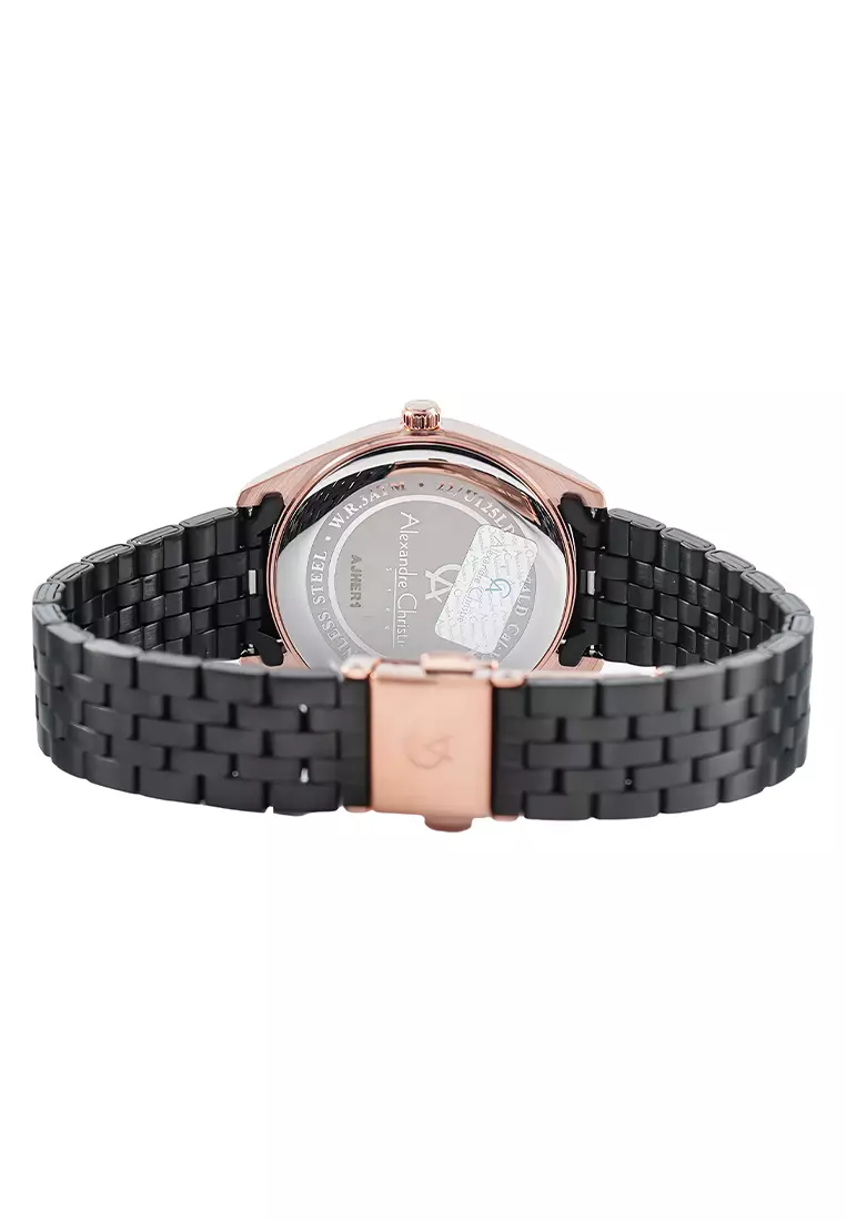 Alexandre Christie - Jam Tangan Wanita - Rosegold Black - Stainless Steel - 8674 LDBBRBA