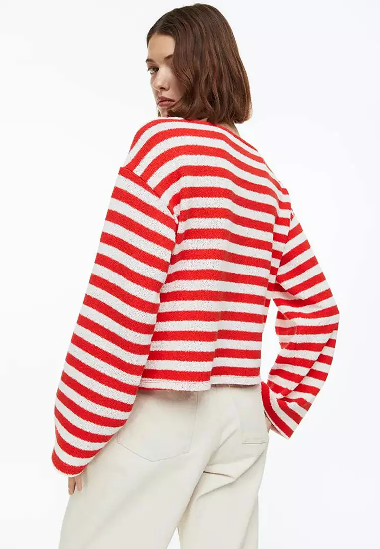 Red and white best sale striped jumper