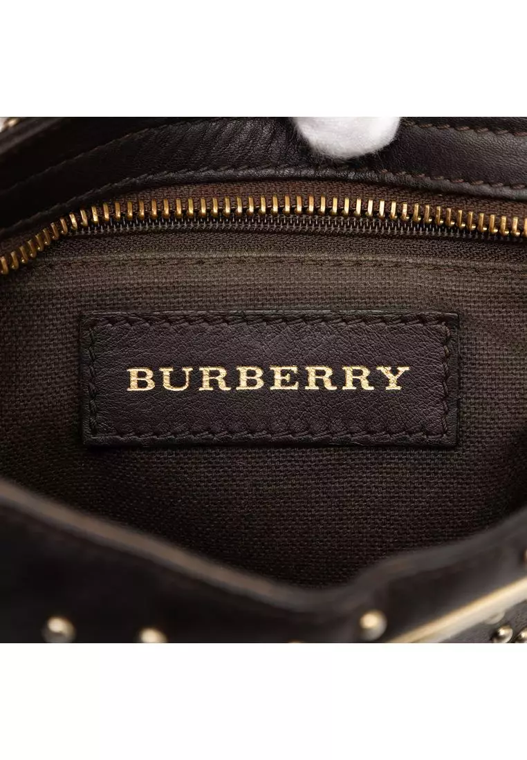 Pre-Loved Burberry Studded Calfskin Cadet Satchel