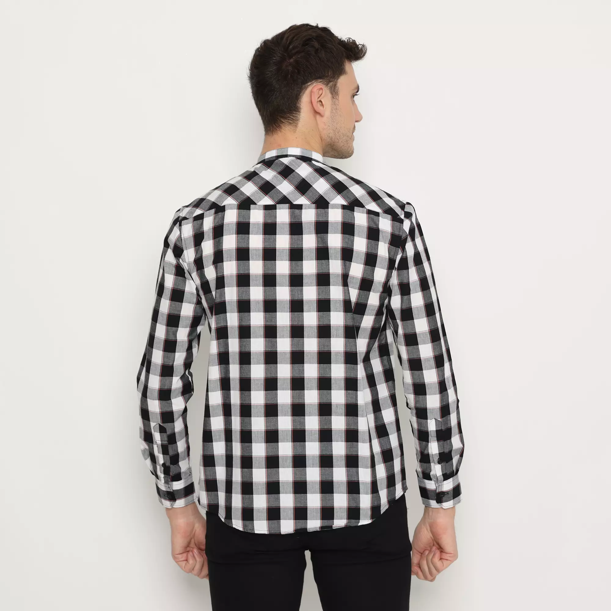 Platini Kemeja Shanghai Pria Lengan Panjang Katun Hitam 961205