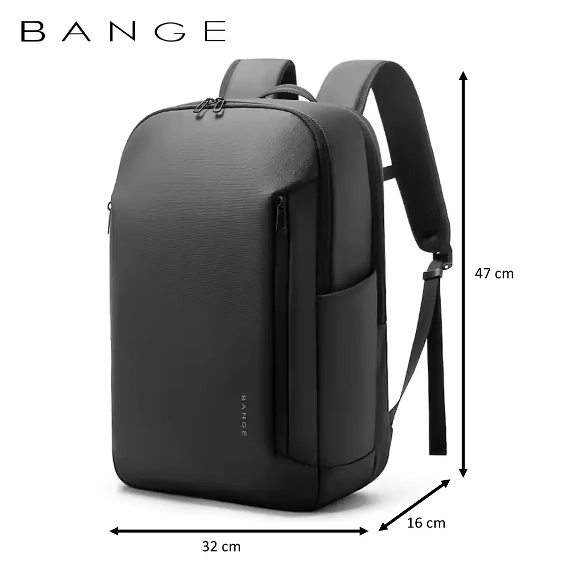 Bange BG3057 Tas Ransel Backpack Laptop Kerja Kuliah sekolah 15.6 Inch-BLACK