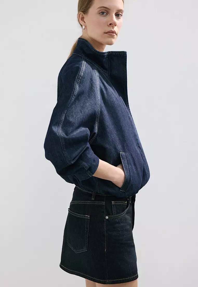 Low-Rise Denim Mini Skirt