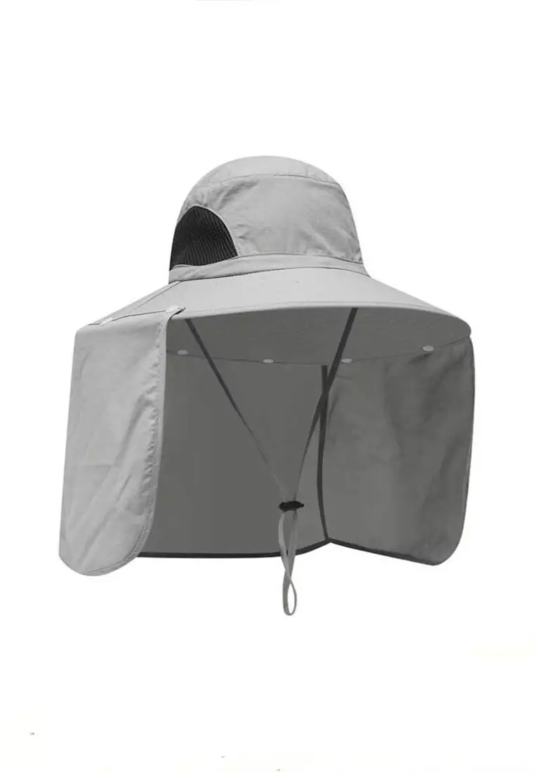 Leroy Topi Mancing Anti Panas Unisex Waterproof With Neck Cover Material Polyester ORIGINAL - Light Gray