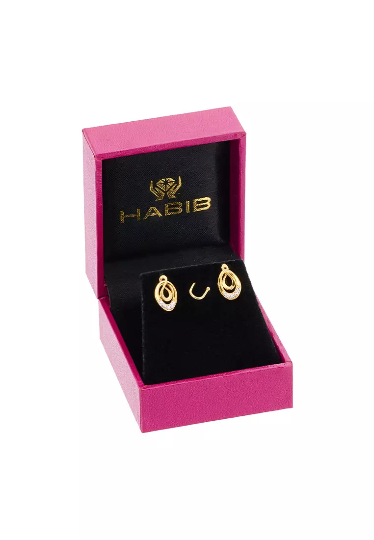 HABIB Oro Italia 916 Yellow and White Gold Earring GE77160825(YW)-BI (22K Gold)