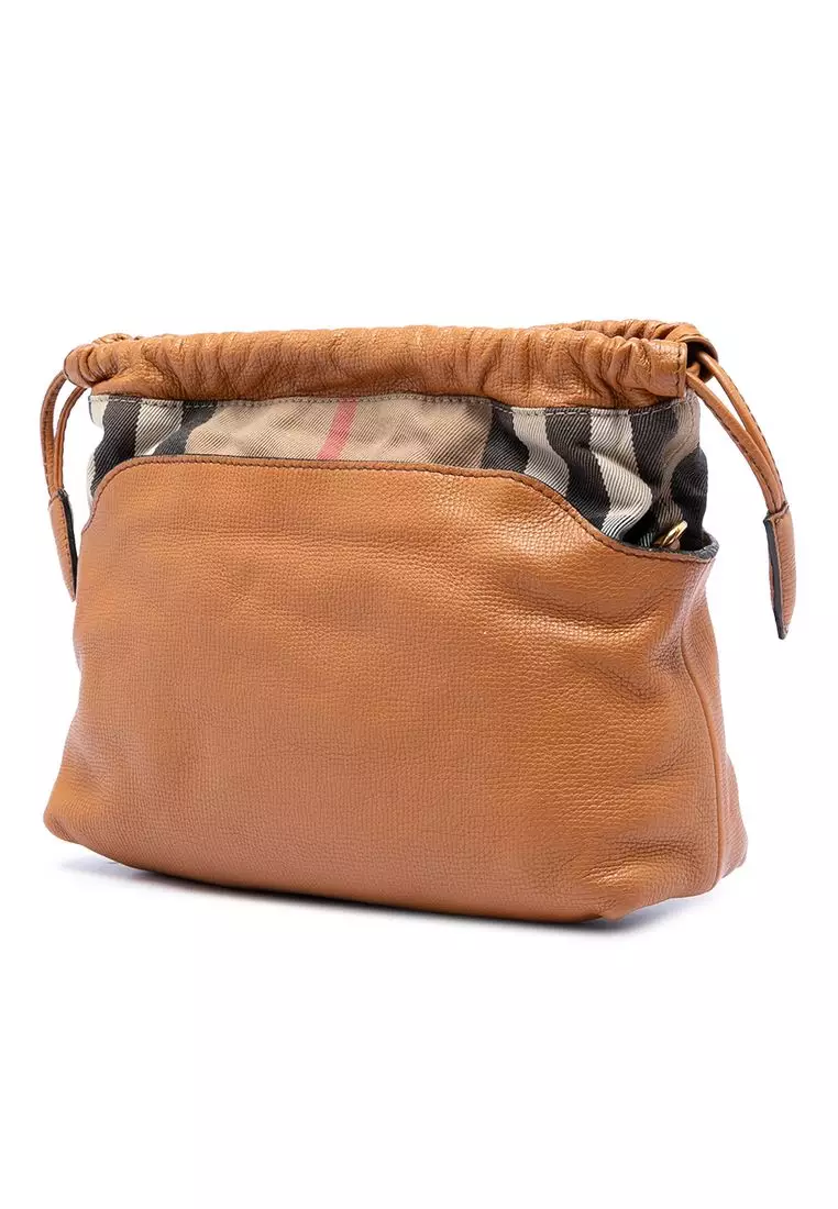 Pre-Loved Burberry House Check Canvas And Calfskin Little Crush Crossbody