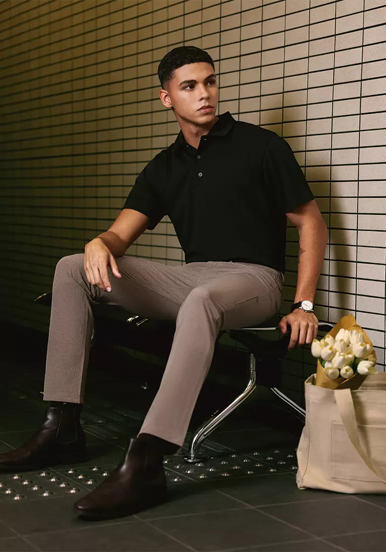 JOBB x MACK WELDON Radius Celana Panjang Pria Straight Fit Vicuna Heath