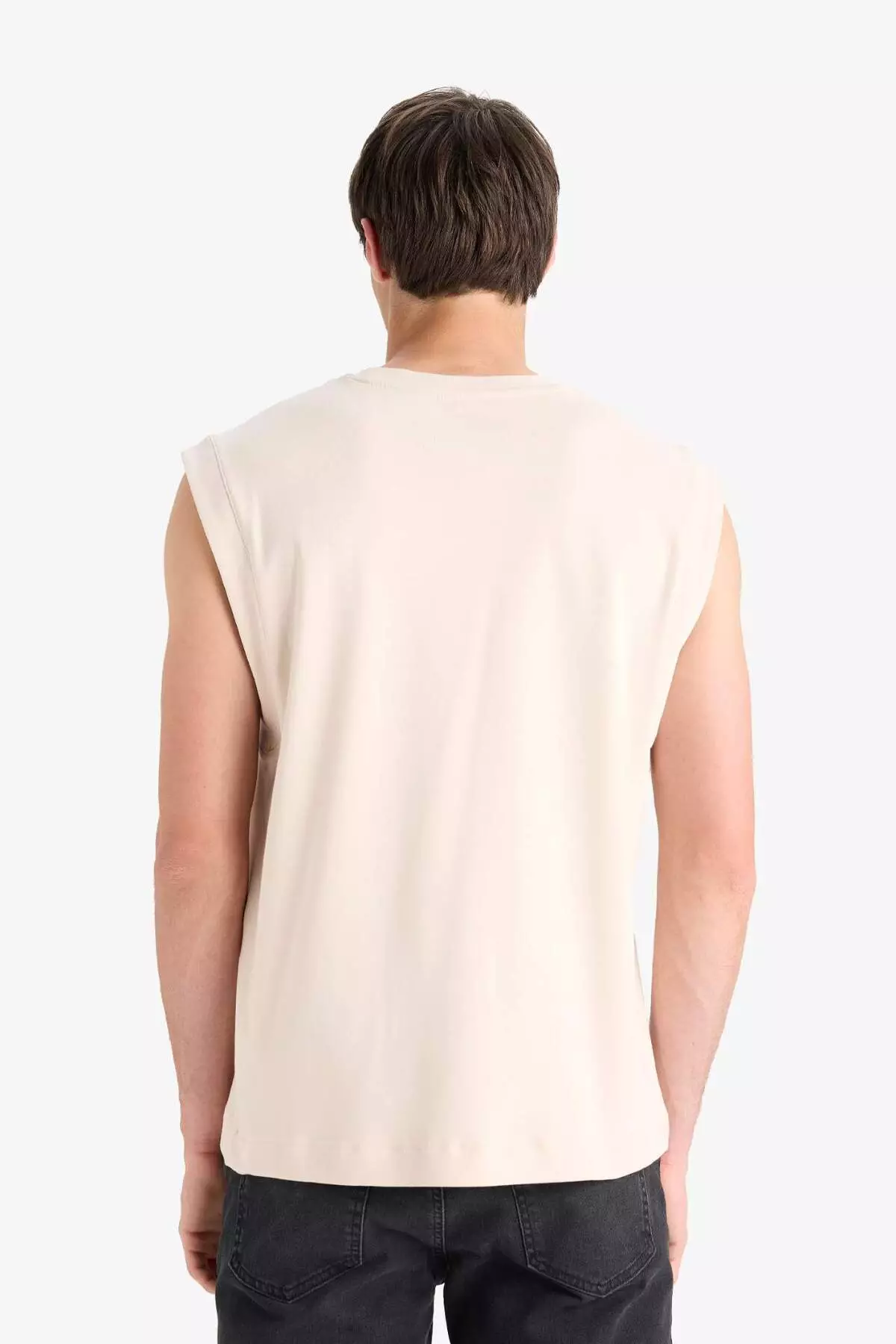 100% Cotton Boxy Fit Crew Neck Printed Tank Top C5040Ax25Hs