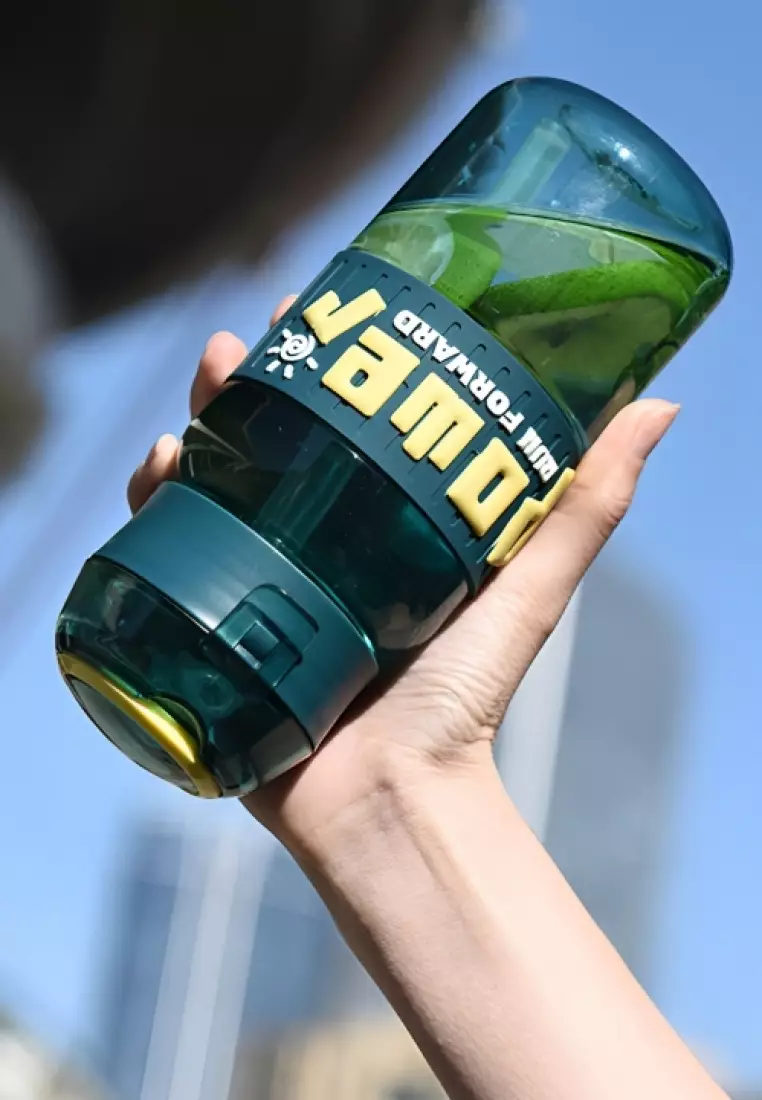 Wakakids Botol Minum Olahraga BPA Free Portable Cup Sport Water Bottle Power 3D Ukuran Jumbo 1100ml Venhs 253 Hitam