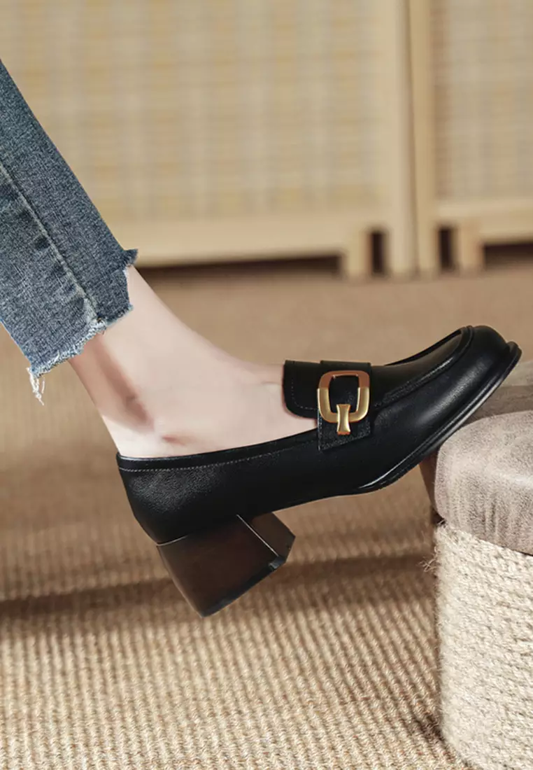 5CM Buckle Leather Loafer TE6810-2
