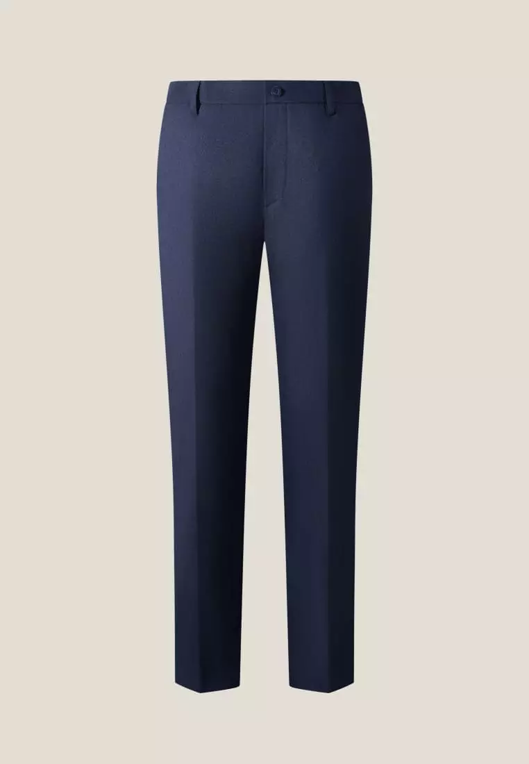 Teflon Smart Fit Twill Suit Pants with Elastic Waist Band