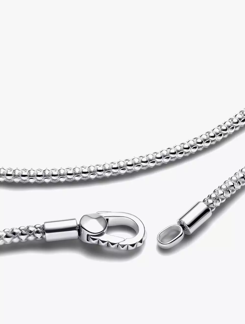 Studded chain sterling silver necklace