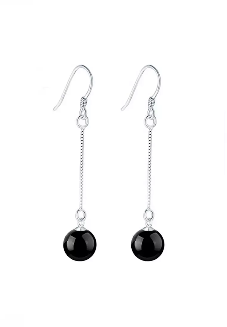 Red black and white earrings store