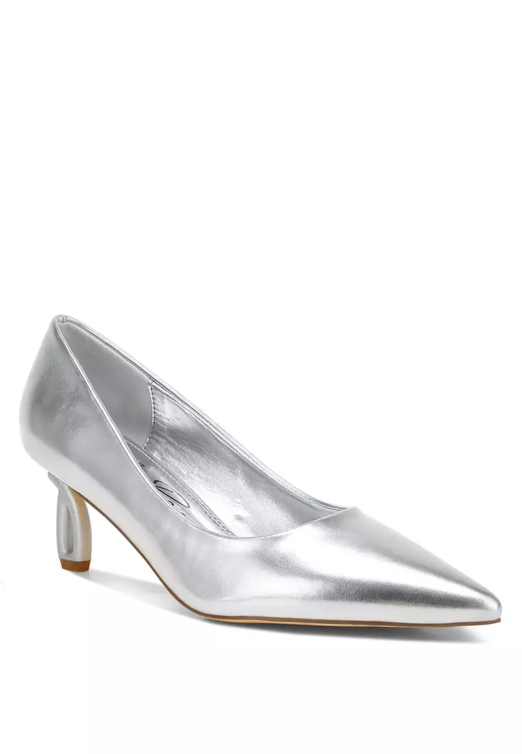 Metallic Fantasy Heel Pumps in Silver