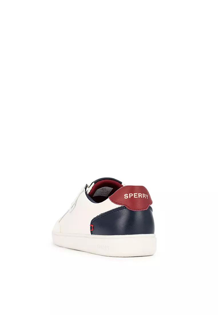 Men's Crew 90 Leather Sneakers Off White Navy Red