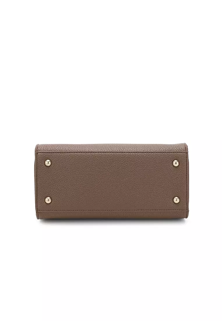 Women's Top Handle Bag / Sling Bag / Crossbody Bag / Shoulder Bag - Dark Brown / Apricot