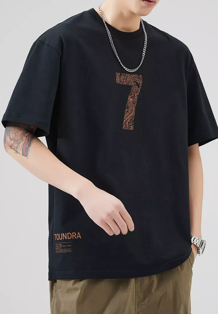 數字印花短袖T恤 AY-D5512