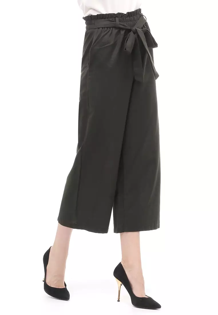 Narda Celana Panjang Wanita Bawahan Motif Polos Design Casual - Army