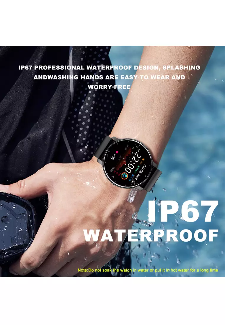 SmartWatch ZL02D Layar Terang 1.28'' Anti Air IP67 Olahraga Pemantauan Tidur dan Detak Jantung Jam Tangan Pria Wanita black
