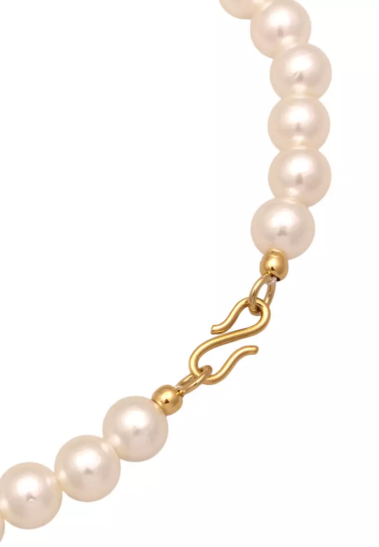 Kalung Perhiasan Perak 925 Wanita Ball dengan Mutiara Gold Plated