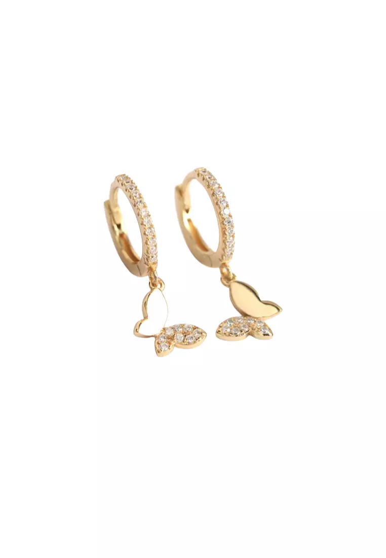 Buy ZITIQUE Women s Diamond Studded Butterfly Ear Buckle Earrings