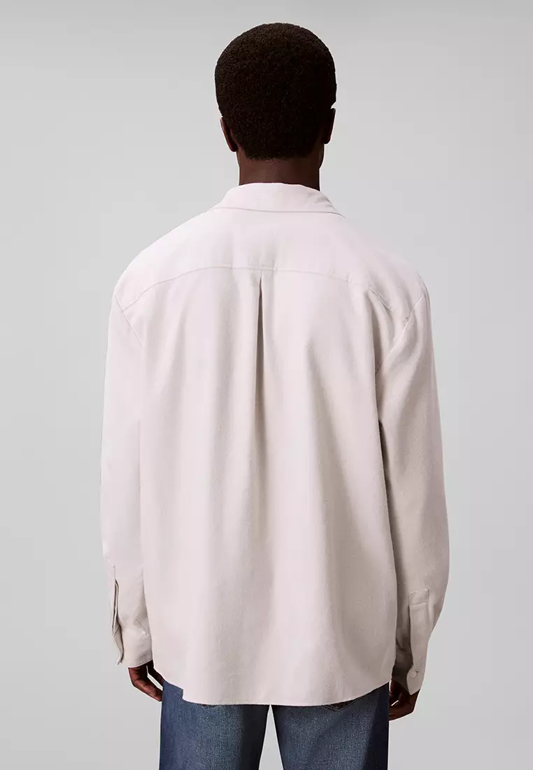 Melange Flannel Relaxed Button Down Shirt - Calvin Klein Jeans