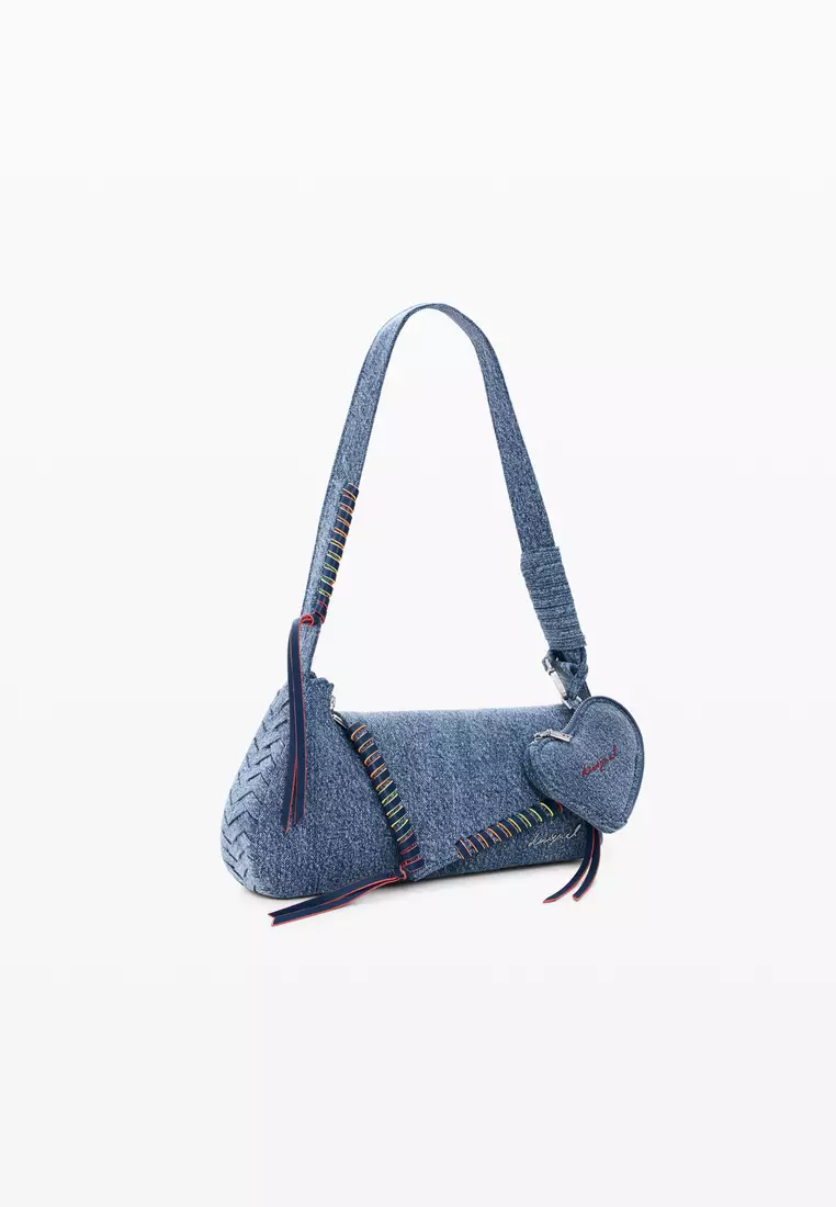 Medium denim heart bag