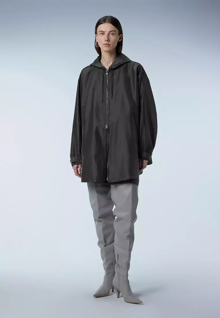 Loose hooded short windbreaker
