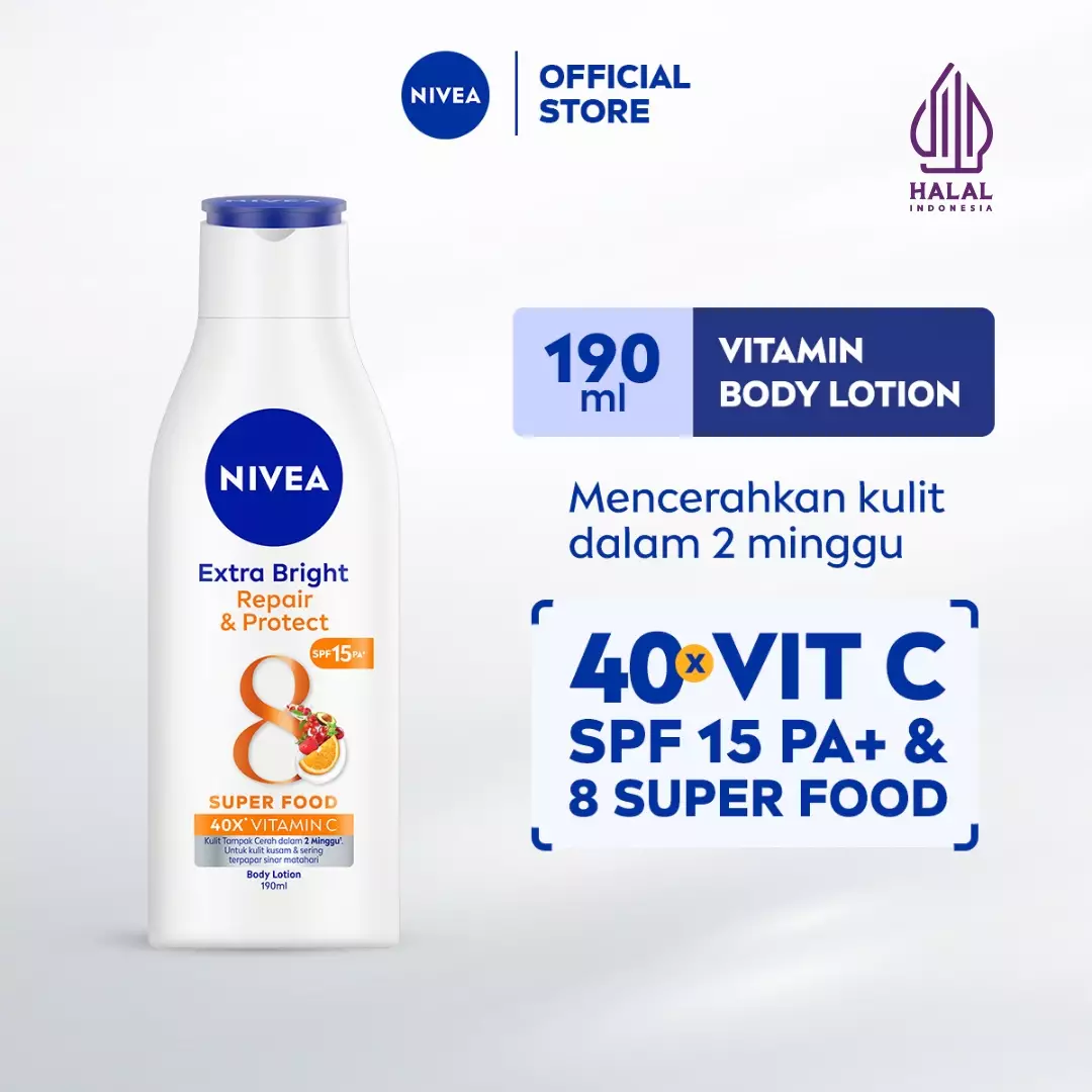 NIVEA Body Lotion Extra Bright Firm & Smooth 190ml - Twin Pack