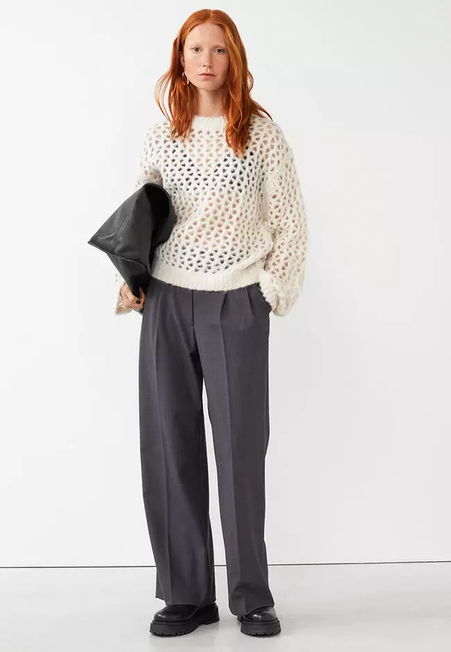 White oversized knitted jumper top