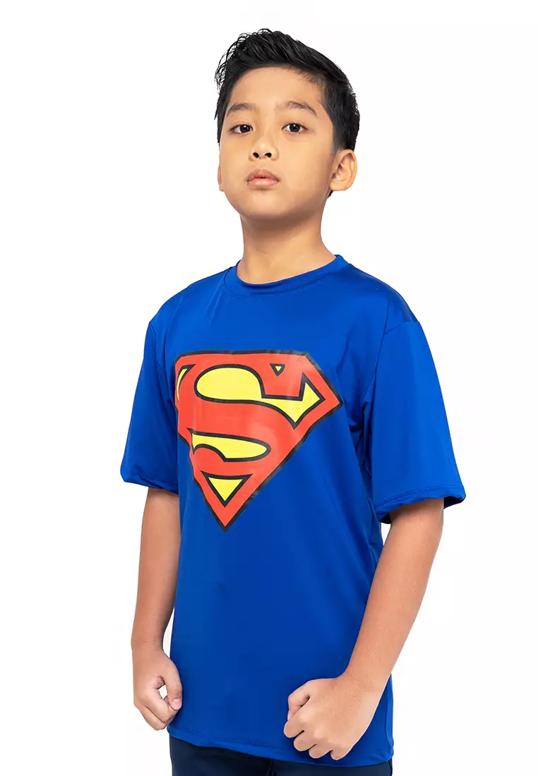 Flexzone Sport Shirts Kids Teen DC Comics Superman Blue