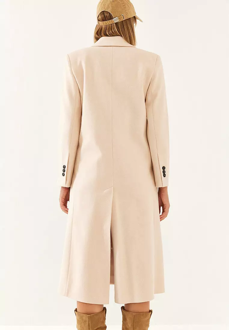 Women's Buttoned Sleeve Cashmere Coat 8100 60351082