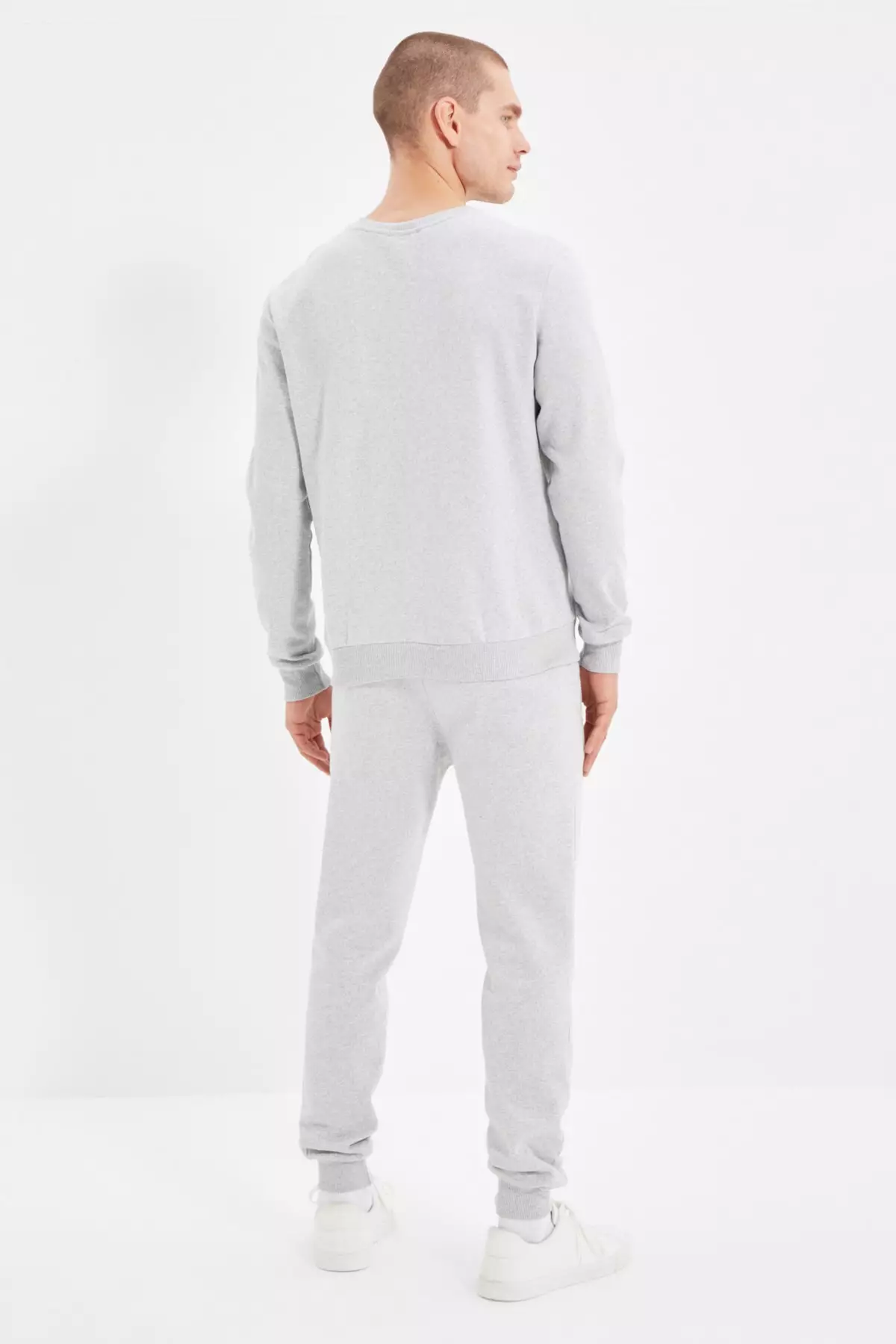 Buy Trendyol Men s Gray Men s Regular Normal Fit Fleece Tracksuit