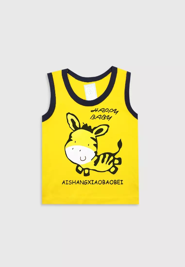 Wakakids Setelan Bayi Anak Singlet Muniko Pants Giraffe 3505 Kuning