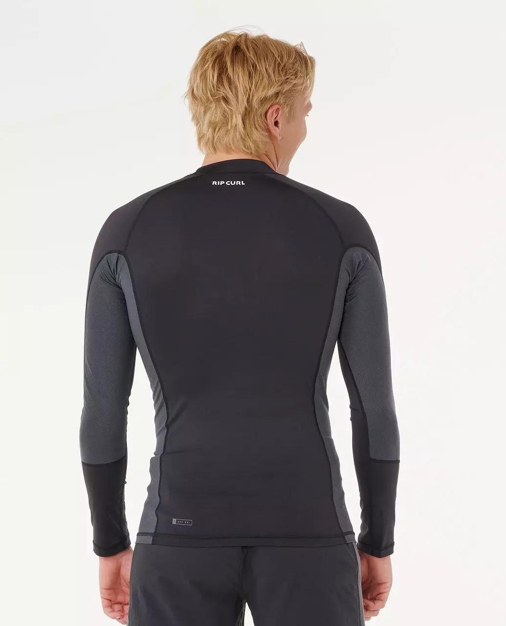Rip Curl Men Waves Upf50 Performance Long Sleeve Rash Vest - Black