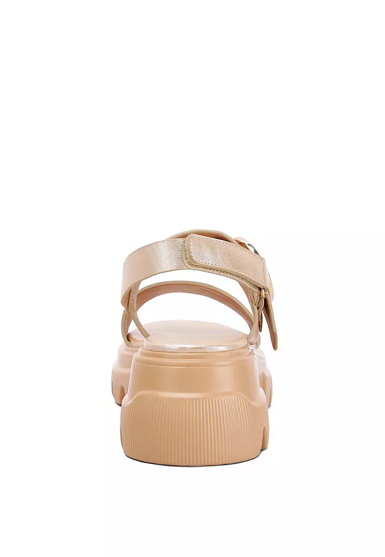 Gold Metallic Chunky Sandals