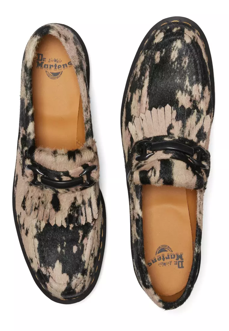 Adrian Snaffle Suede & Hair-On Black Beige Loafers Women