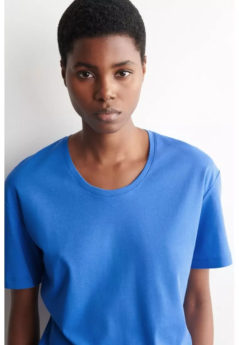 SCOOP-NECK COTTON T-SHIRT