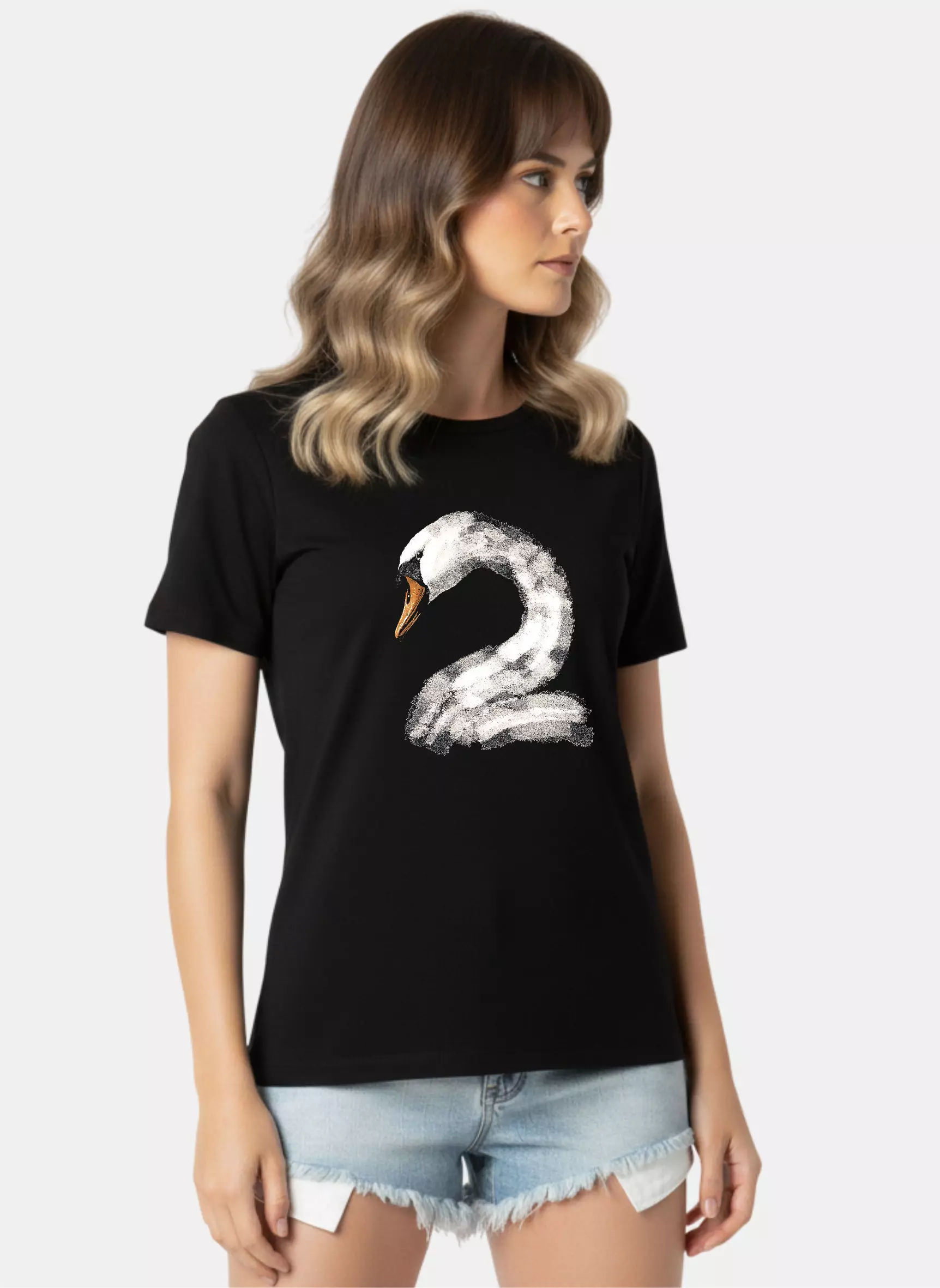TONIQUE Kaos Wanita 24S Katun Combed Grafis Reguler Fit Hitam Tshirt POISE Cotton Combed 24S Graphic Tshirt Regular Fit Black Tshirt