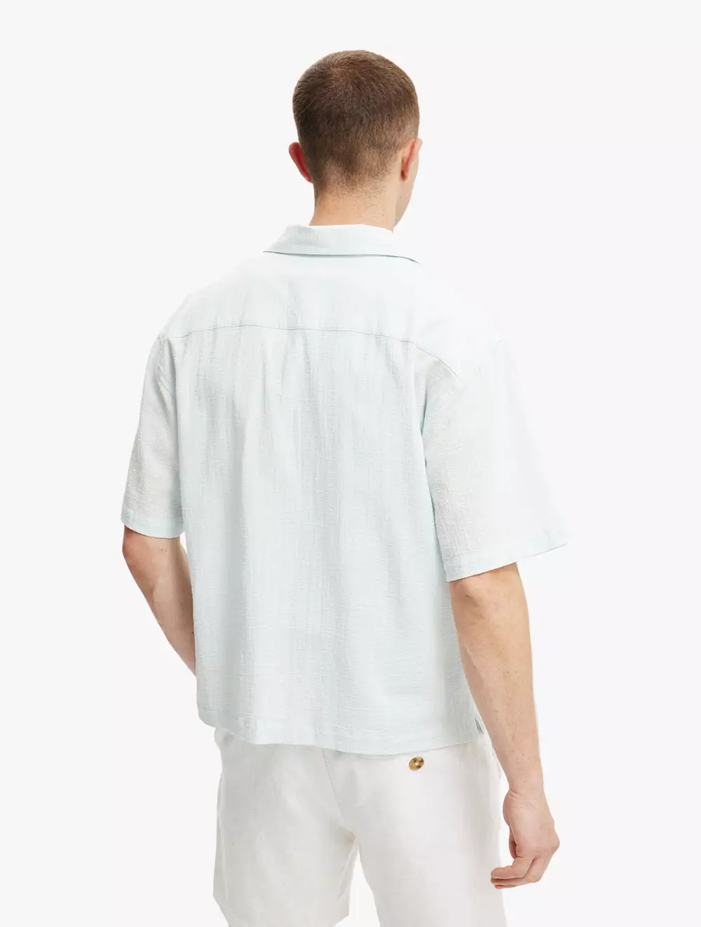 Cotton On - SHIRTS - Riviera Box Fit Short Sleeve Shirt - SKY BLUE