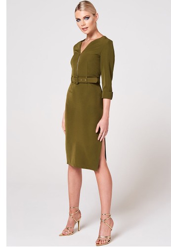 Jual Paper Dolls Self Belt Zip Up Midi Original Zalora Indonesia