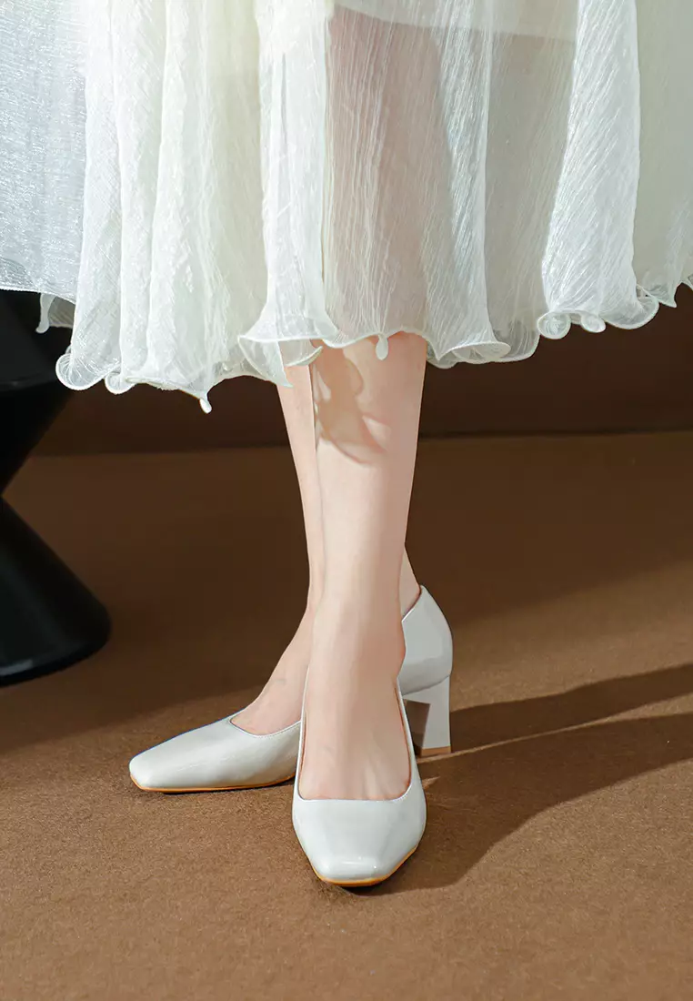 5CM Square Toe Patent Leather Pumps BY2355-3