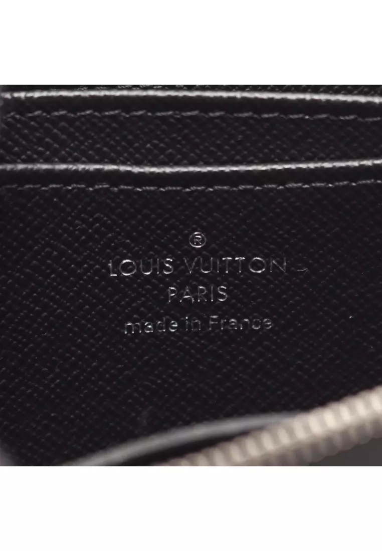 Pre-Loved Louis Vuitton zippy coin purse Epi Noir card case coin purse leather black