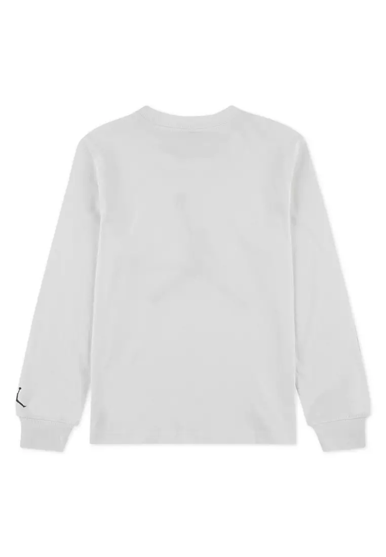 Boys Jumpman Drips White Long Sleeve T-Shirt (Little Kids)