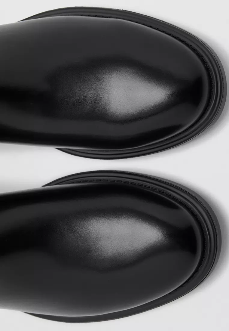 Leather-Effect Chelsea Ankle Boots