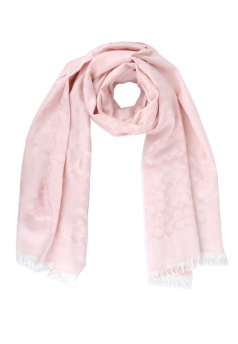Coach pink Coach Signature Bicolor Stole Scarf in Pink 88416ACC6F52A7GS_1