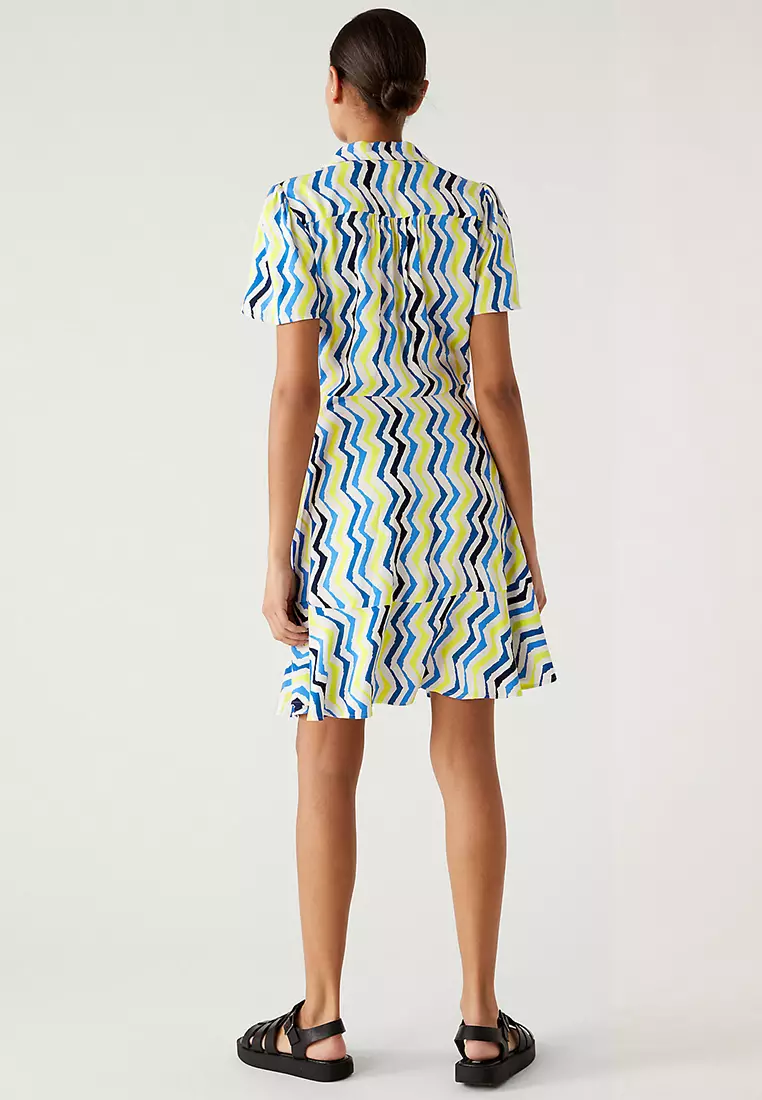 Printed Mini Shirt Dress